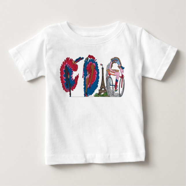 Camiseta Para Bebê O T | PARIS do bebê, franco (CDG) (Frente)