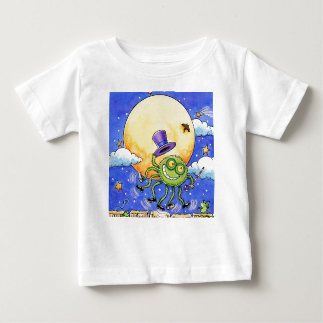 Camiseta Para Bebê O t-shirt da criança da aranha do Dia das Bruxas (Frente)