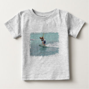 Camiseta Para Bebê O t-shirt da criança da volta de Wakeboarding