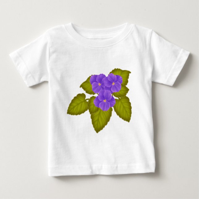 Camiseta Para Bebê O t-shirt das crianças roxas das violetas (Frente)
