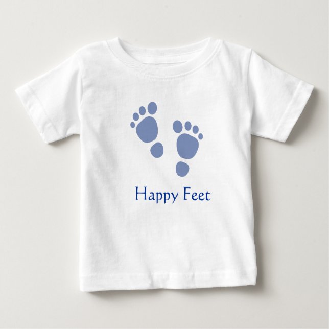 Camiseta Para Bebê O t-shirt os pés do bebê feliz (Frente)