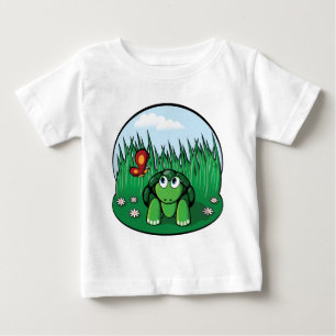 Camiseta Para Bebê O t-shirt pequeno do bebê da tartaruga