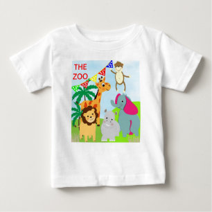 Camiseta Para Bebê O Tema Animal Zoo Cute