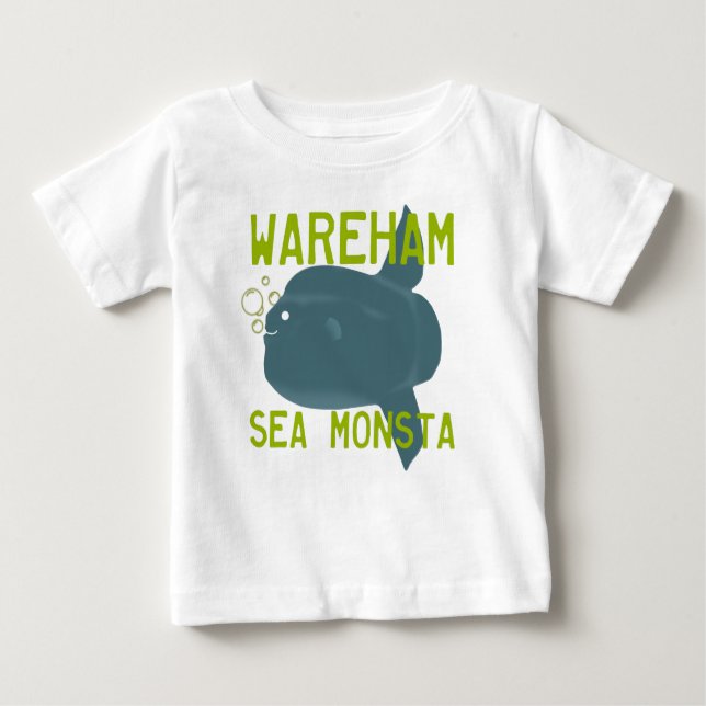 Camiseta Para Bebê O Teto Do Bebê Monstro Do Mar De Wareham (Frente)