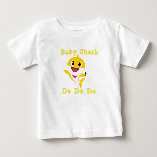 Camiseta Para Bebê O tubarão do bebê faz faz (Frente)
