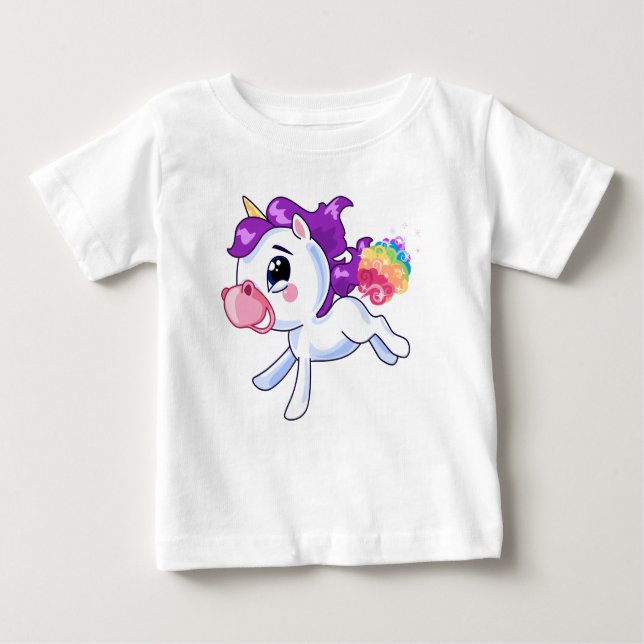 Camiseta Para Bebê O unicórnio Farts (Frente)