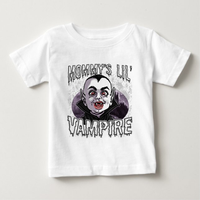 Camiseta Para Bebê O vampiro pequeno da mamã (Frente)