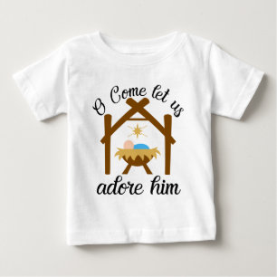 Camiseta Para Bebê Ó Vem Adoremos a Ele