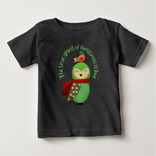 CAMISETA PARA BEBÊ O VERDADEIRO ESPÍRITO DO NATAL É O AMOR