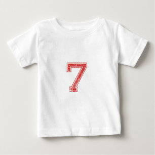 Camiseta Para Bebê O vermelho ostenta Jerzee número 7