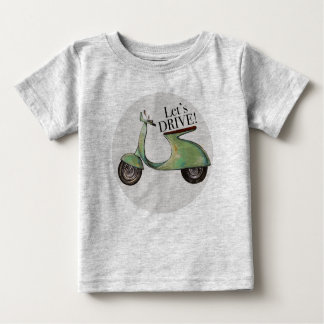 Camiseta Para Bebê O Vespa retro "deixou-nos conduzir "