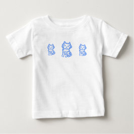 Camiseta Para Bebê O Vestido com Babado para Crianças O Mia do Gato