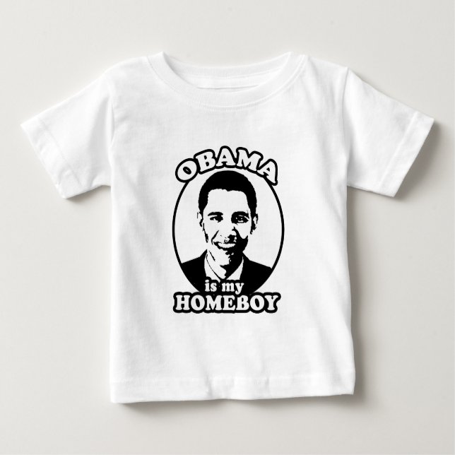 Camiseta Para Bebê Obama é meu ficar em casa (Frente)