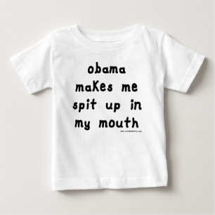 Camiseta Para Bebê Obama faz-me cuspir acima em minha boca