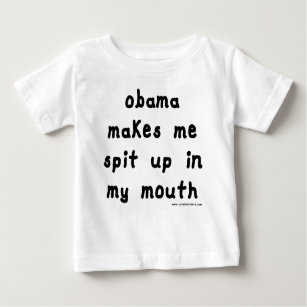 Camiseta Para Bebê Obama me faz cuspir na minha boca