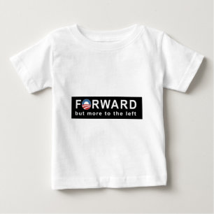 Camiseta Para Bebê Obama: Para a frente, mas mais para a esquerda