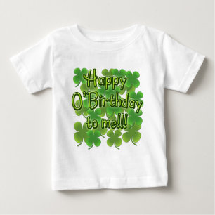 Camiseta Para Bebê O'Birthday feliz a mim com trevos