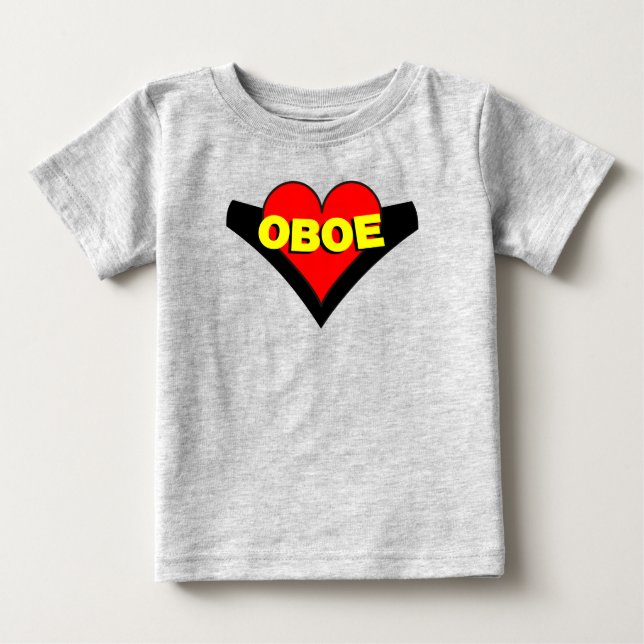 Camiseta Para Bebê Oboe Over Heart (Frente)