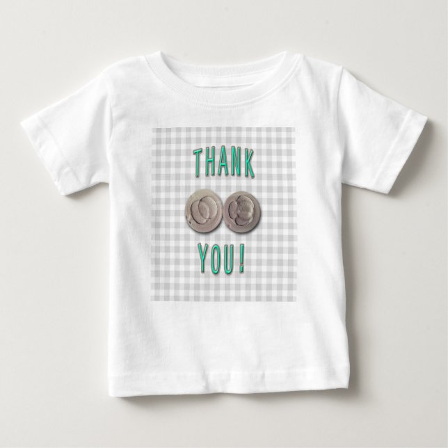 Camiseta Para Bebê obrigado de vf embriões de fertilização in vitro (Frente)