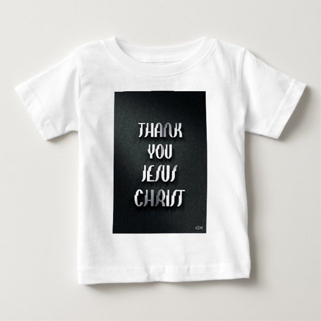 Camiseta Para Bebê Obrigado JESUS 3 (Frente)