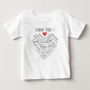 Camiseta Para Bebê Obrigado! - Multiidioma - Mundo Internacional