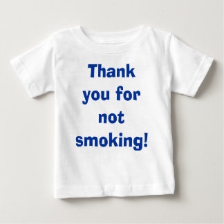 Camiseta Para Bebê Obrigado não fumando