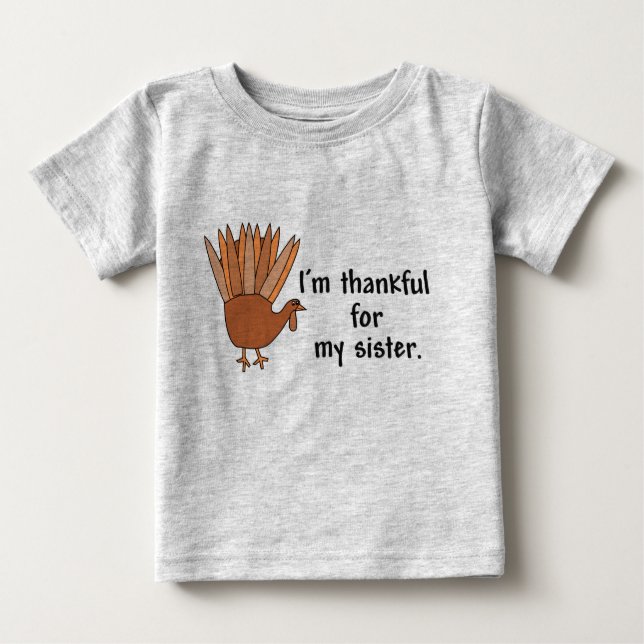 Camiseta Para Bebê Obrigado pela minha irmã (Frente)