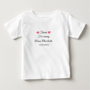 Camiseta Para Bebê obrigado por vir mensagem de texto nome 