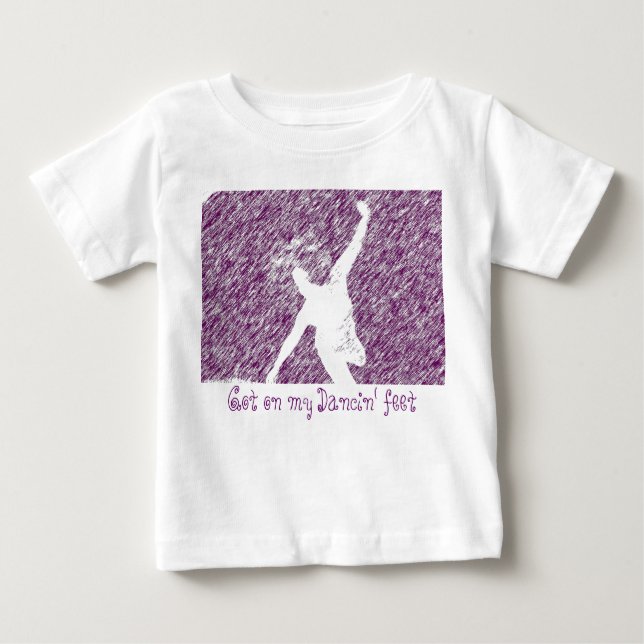 Camiseta Para Bebê Obtido em meu Dancin… (Frente)
