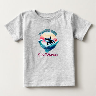 Camiseta Para Bebê Ocean Energy: Baleia Assassina em Aqua Salto