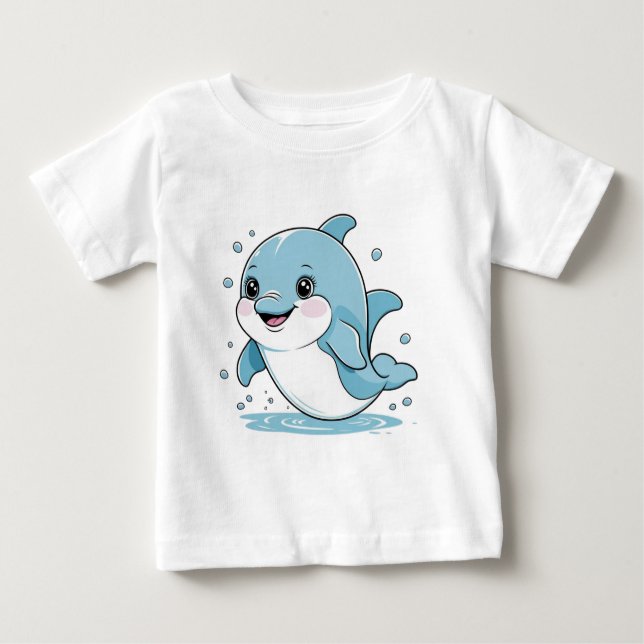 Camiseta Para Bebê Ocean Friends Collection Cute Sea Creatures Pastel (Frente)