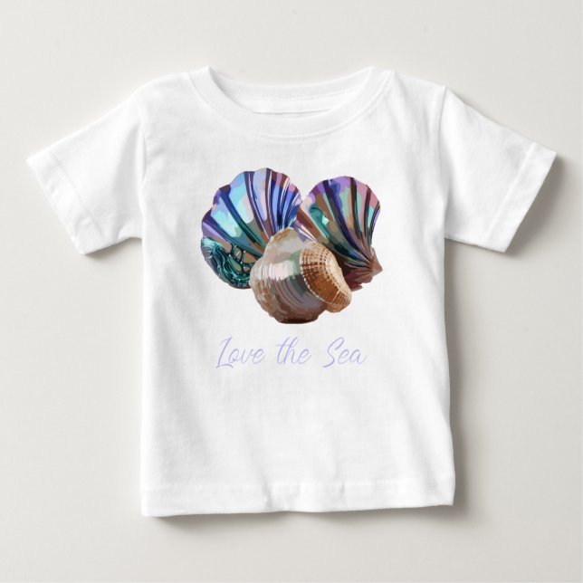 Camiseta Para Bebê Oceano Gems (Frente)