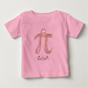 Camiseta Para Bebê Octopi Pi Cute Math Pi Day Baby T-Shirt