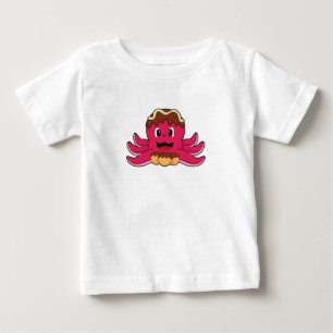 Camiseta Para Bebê Octopus com Bolo