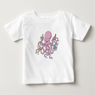 Camiseta Para Bebê Octopus com Crayon