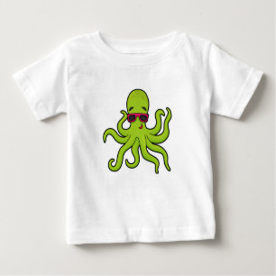 Camiseta Para Bebê Octopus com óculos de sol