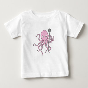 Camiseta Para Bebê Octopus como assistente com Trident