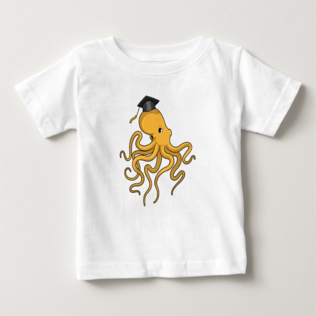 Camiseta Para Bebê Octopus como estudante de Diploma (Frente)