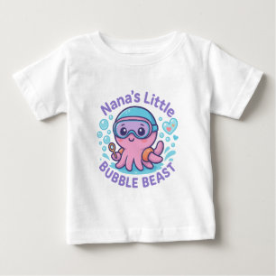 Camiseta Para Bebê Octopus da Pequena Borracha de Nana