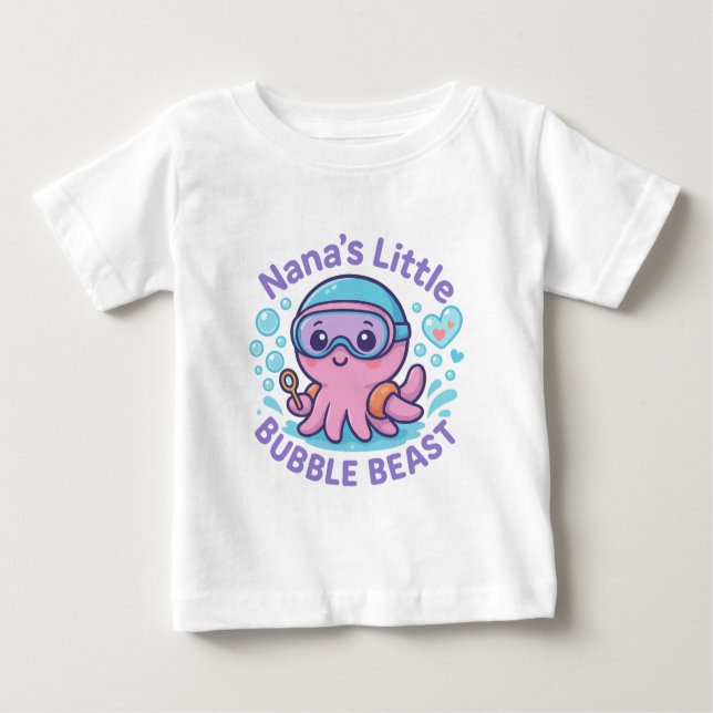 Camiseta Para Bebê Octopus da Pequena Borracha de Nana (Frente)