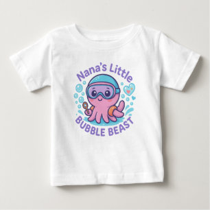 Camiseta Para Bebê Octopus da Pequena Borracha de Nana