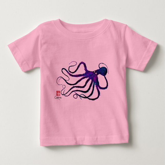 Camiseta Para Bebê Octopus de Amy em roxo - Bebê Tutu macacão (Frente)