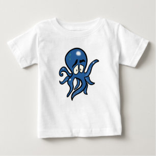 Camiseta Para Bebê Octopus de desenho azul