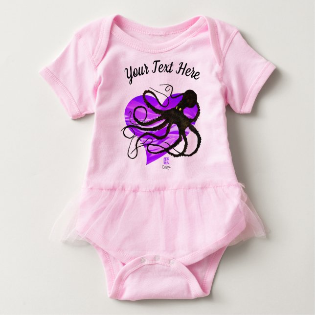 Camiseta Para Bebê Octopus na Lavanda9o Tutu (Frente)