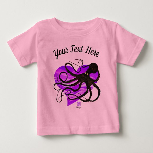 Camiseta Para Bebê Octopus na Lavanda9o Tutu (Frente)
