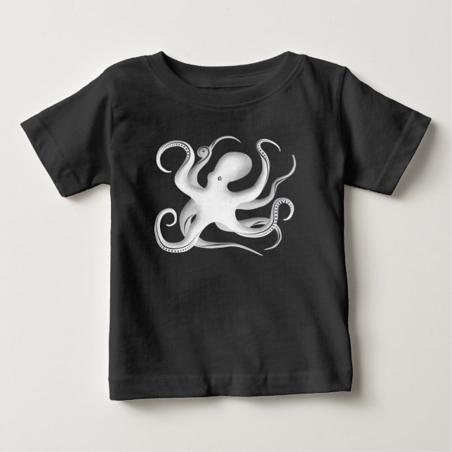 Camiseta Para Bebê Octopus Silhouette (Frente)