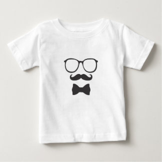 Camiseta Para Bebê Óculos de Hipster do bigode