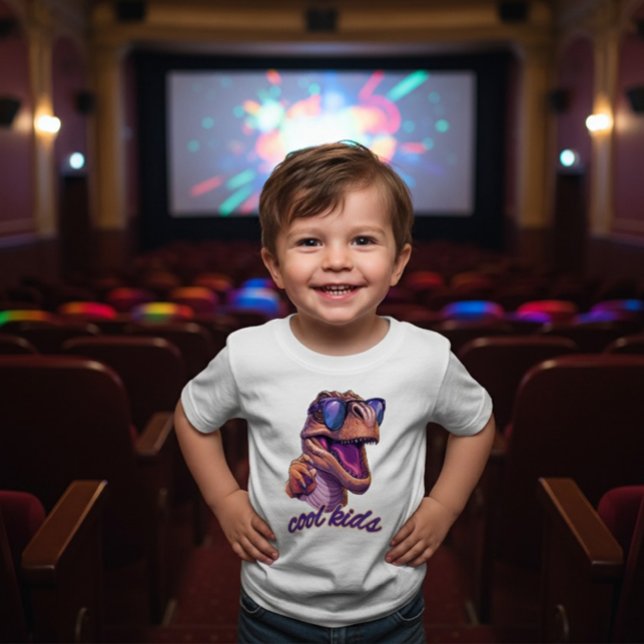 Camiseta Para Bebê Óculos de sol de dinossauro T-Rex giro para crianç (Criador carregado)