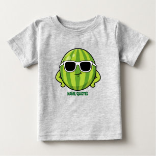 Camiseta Para Bebê Óculos de Sol de Melancia Desenho Animado
