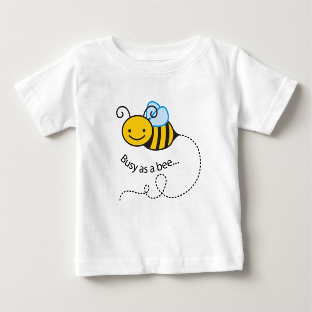 Camiseta Para Bebê Ocupado como abelha (Frente)